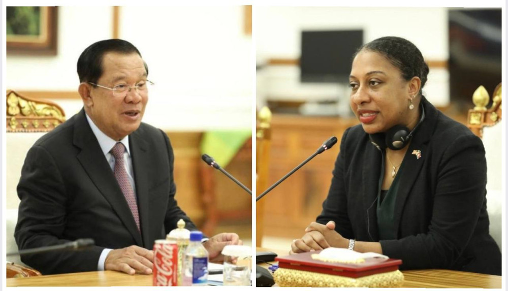 Hun Sen, U.S. Embassy Envoy Mark 75 Years of Diplomatic Relations