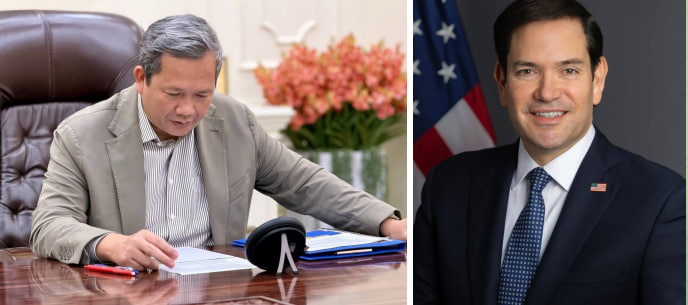 PM Hun Manet and US Secretary of State Marco Rubio Discuss Border Ceasefire and Peace Accord