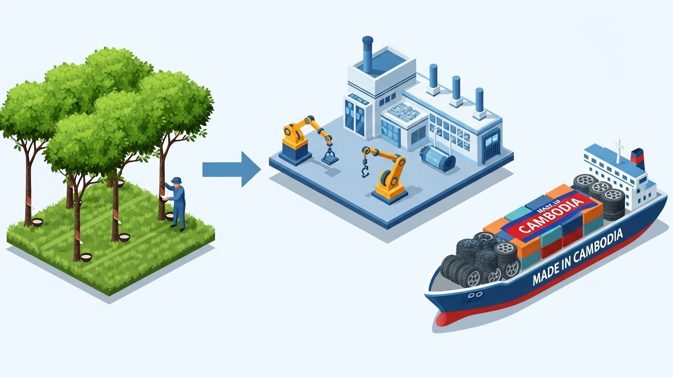 The Rubber Revolution: Domestic Consumption Surges 146% as Cambodia Becomes a Global Tire Hub